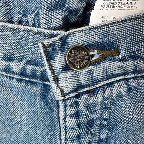 Harley-Davidson Relaxed Fit Jeans Denim Light Wash Biker Mens‎ Size 34x34 - Picture 5 of 7